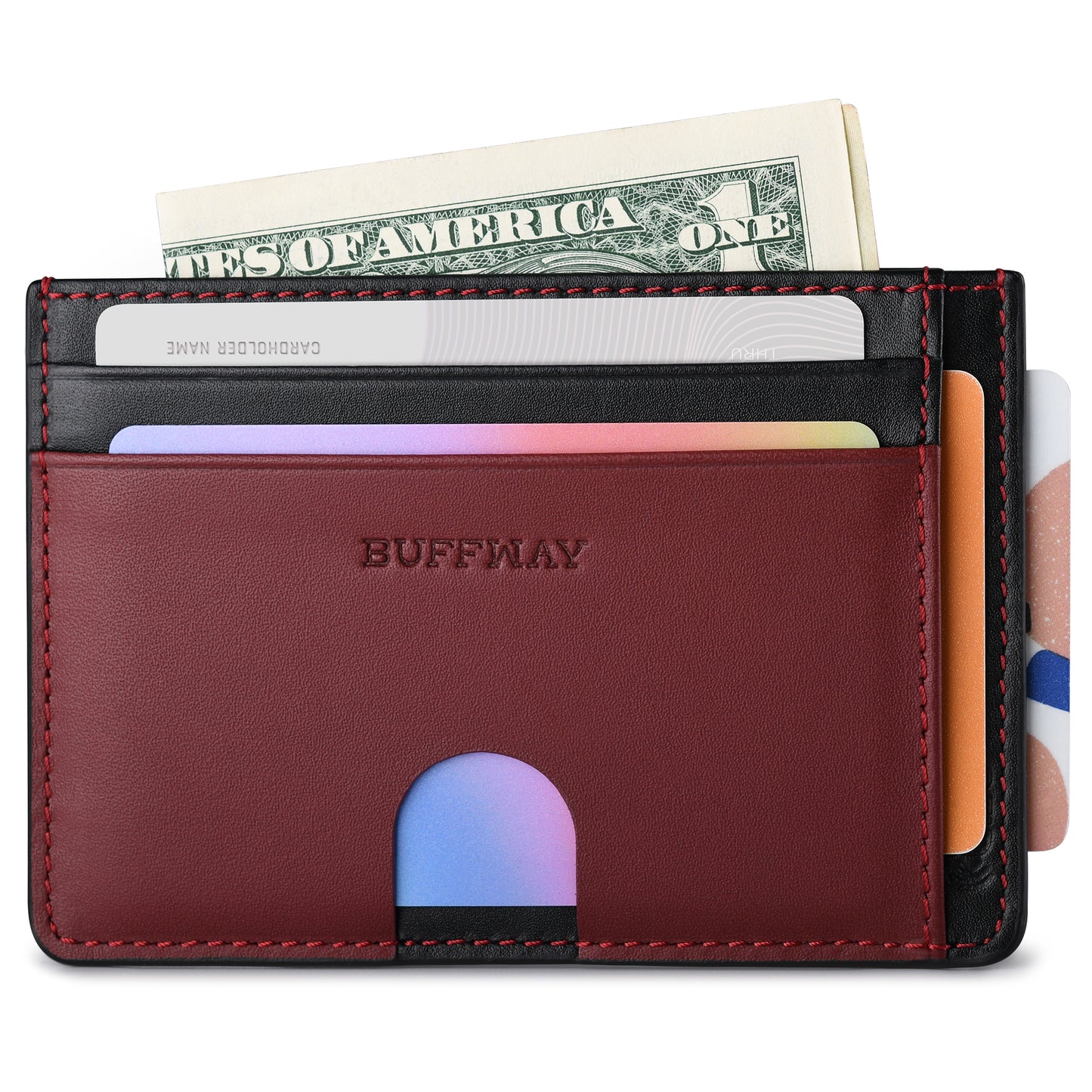 Portefeuille porte-cartes et porte-monnaie à couleurs contrastées avec blocage RFID - Design compact pour organiser vos essentiels