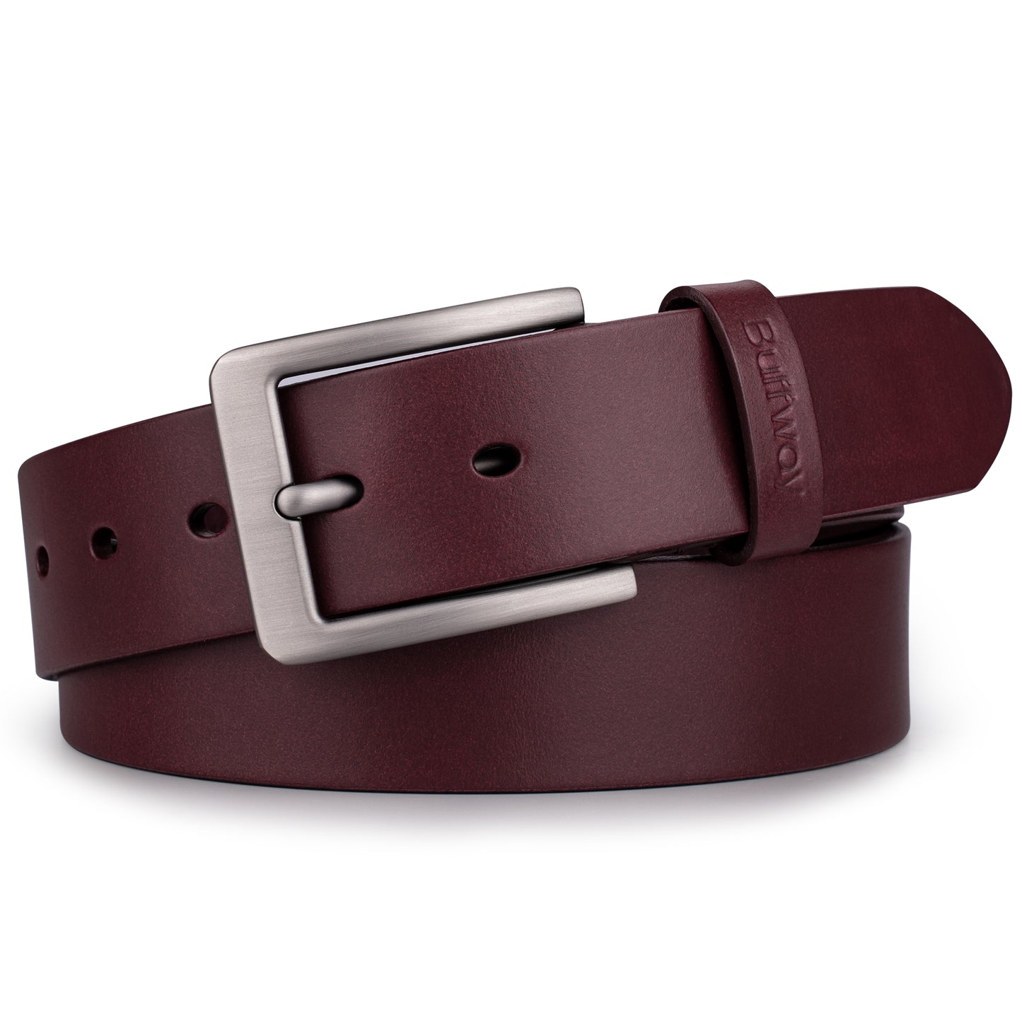 Buffway Ledergürtel für Herren – robuster Vollnarben-Herrengürtel, 3,8 cm, vielseitig für den täglichen Gebrauch, mit Geschenkbox