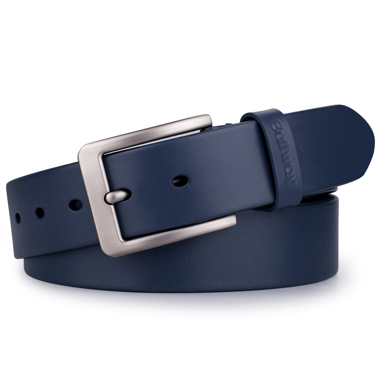 Buffway Ledergürtel für Herren – robuster Vollnarben-Herrengürtel, 3,8 cm, vielseitig für den täglichen Gebrauch, mit Geschenkbox