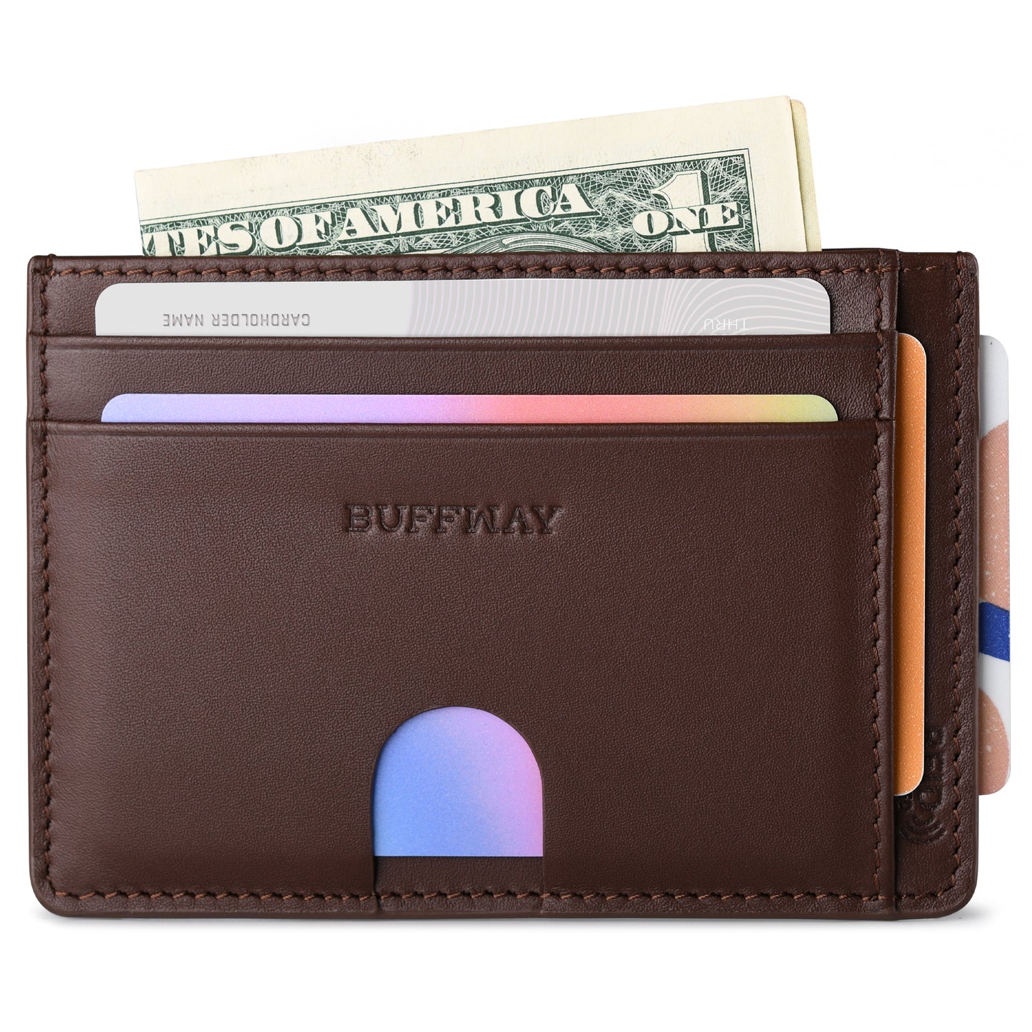 Buffway Card Holder Wallet with RFID Blocking - Compact Design for Organizing Essentials