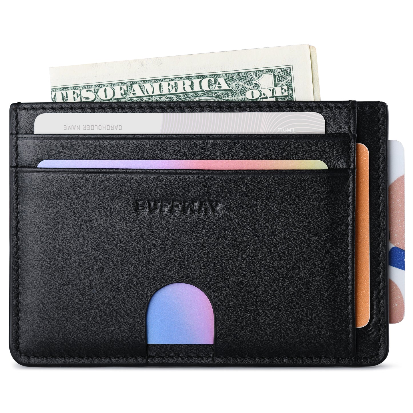 Buffway Card Holder Wallet with RFID Blocking - Compact Design for Organizing Essentials
