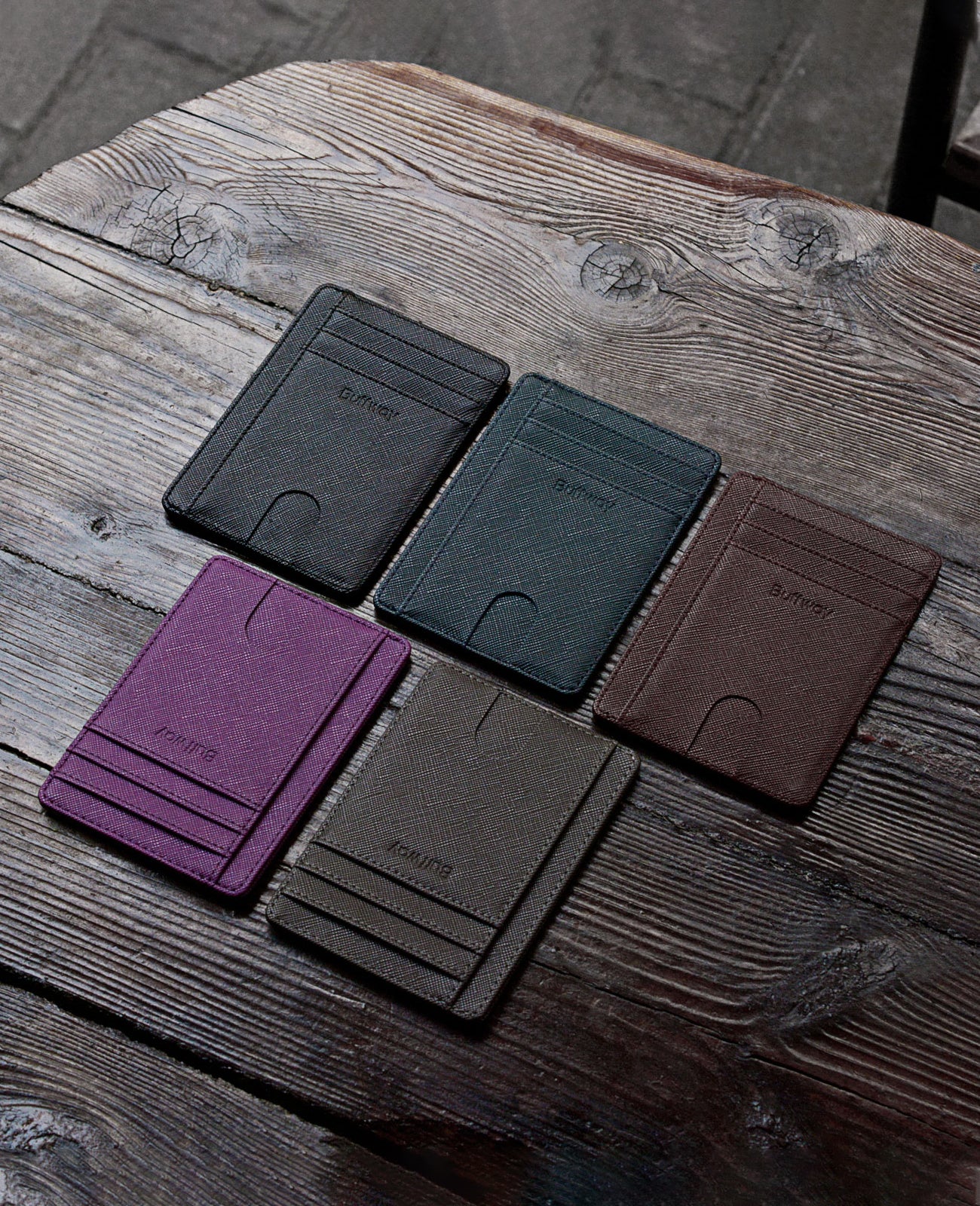 Buffway Slim Minimalist Front Pocket RFID Blocking Leather Wallets for Men and Women - Cross Coffee