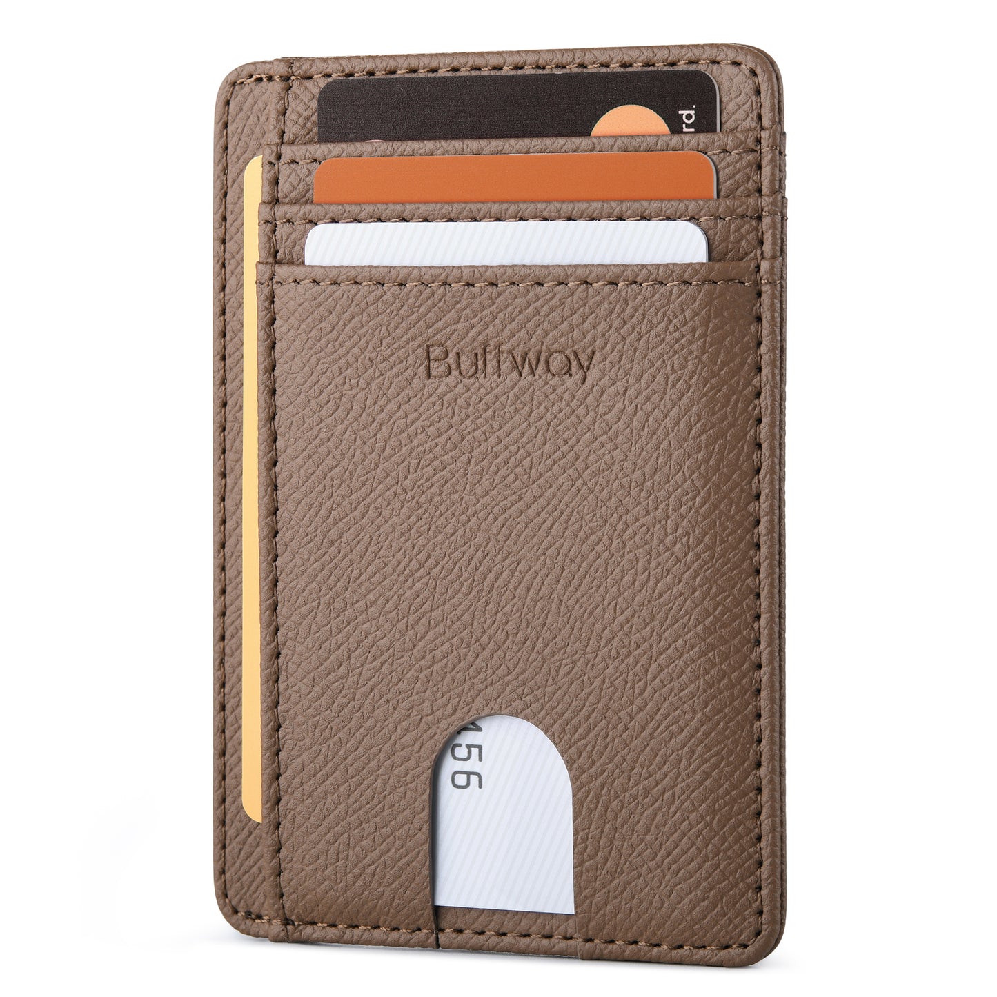 Buffway Slim Minimalist Front Pocket RFID Blocking Leather Wallets for Men and Women (Galaxy)