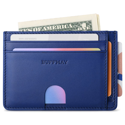 Buffway Card Holder Wallet with RFID Blocking - Compact Design for Organizing Essentials