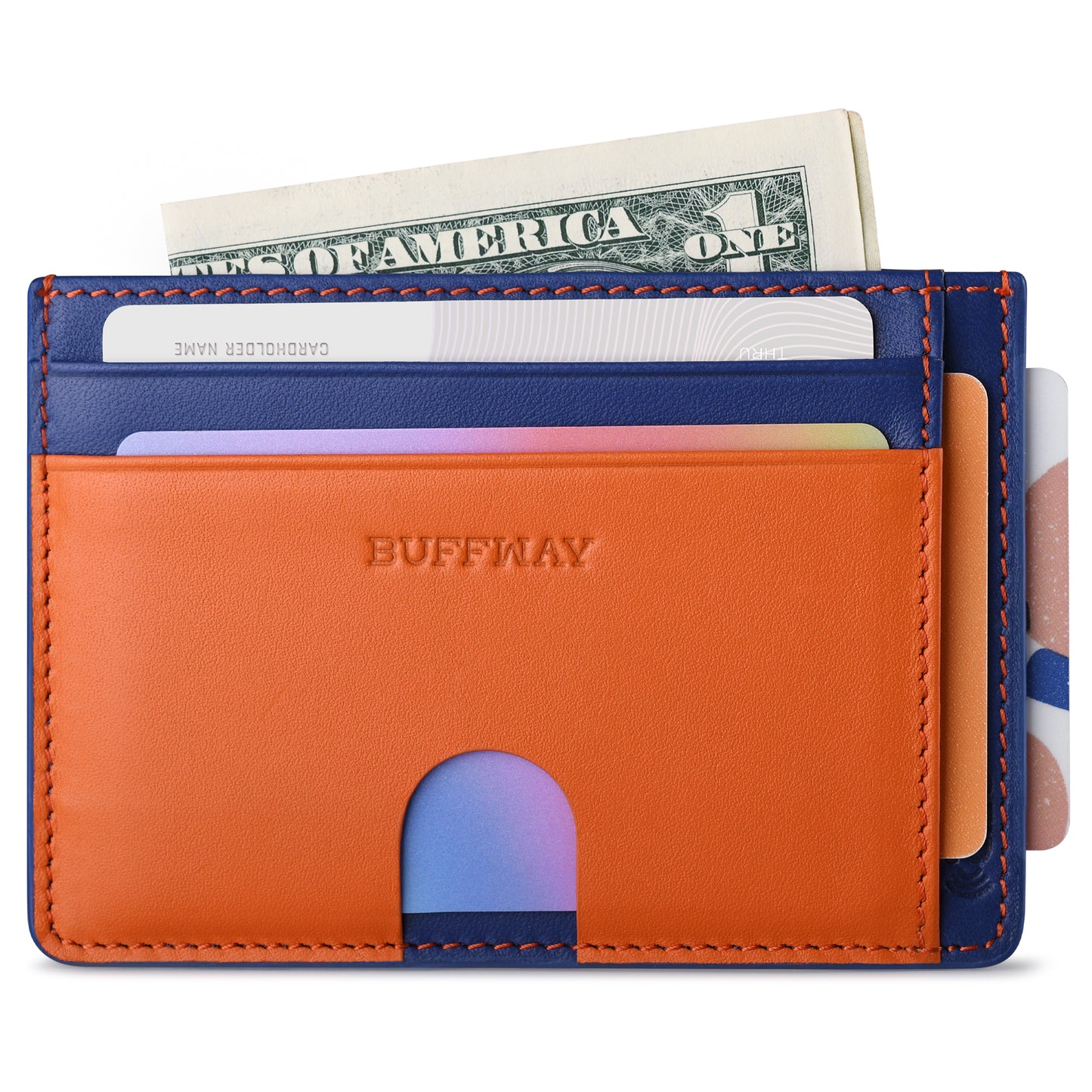 Card Holder Wallet & Color-blocked Purse with RFID Blocking - Compact Design for Organizing Essentials