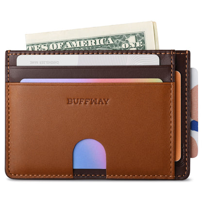 Card Holder Wallet & Color-blocked Purse with RFID Blocking - Compact Design for Organizing Essentials