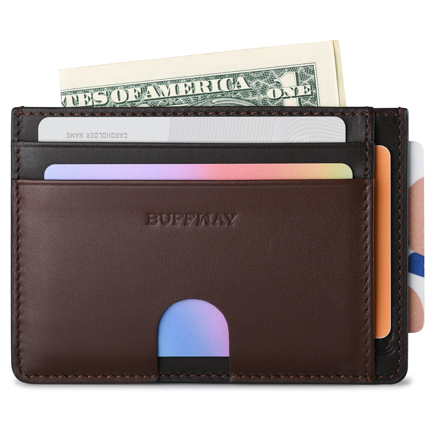 Card Holder Wallet & Color-blocked Purse with RFID Blocking - Compact Design for Organizing Essentials