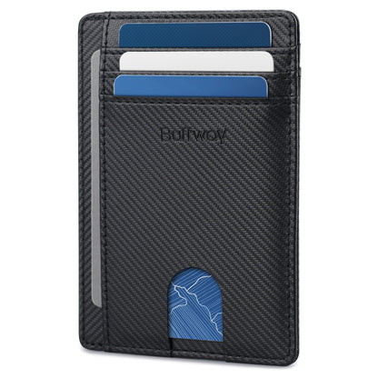 Buffway Slim Minimalist Front Pocket RFID Blocking Leather Wallets for Men and Women - Peak