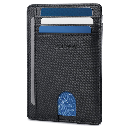 Portefeuilles Buffway Slim Minimalist en cuir avec blocage RFID et poche avant pour hommes et femmes - Peak 