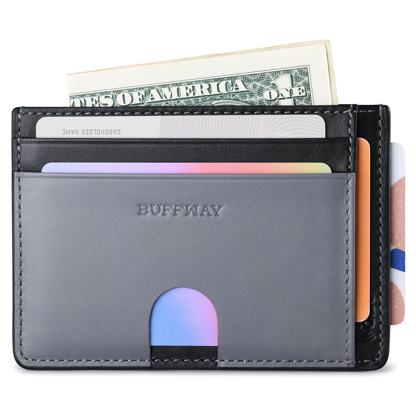 Card Holder Wallet & Color-blocked Purse with RFID Blocking - Compact Design for Organizing Essentials