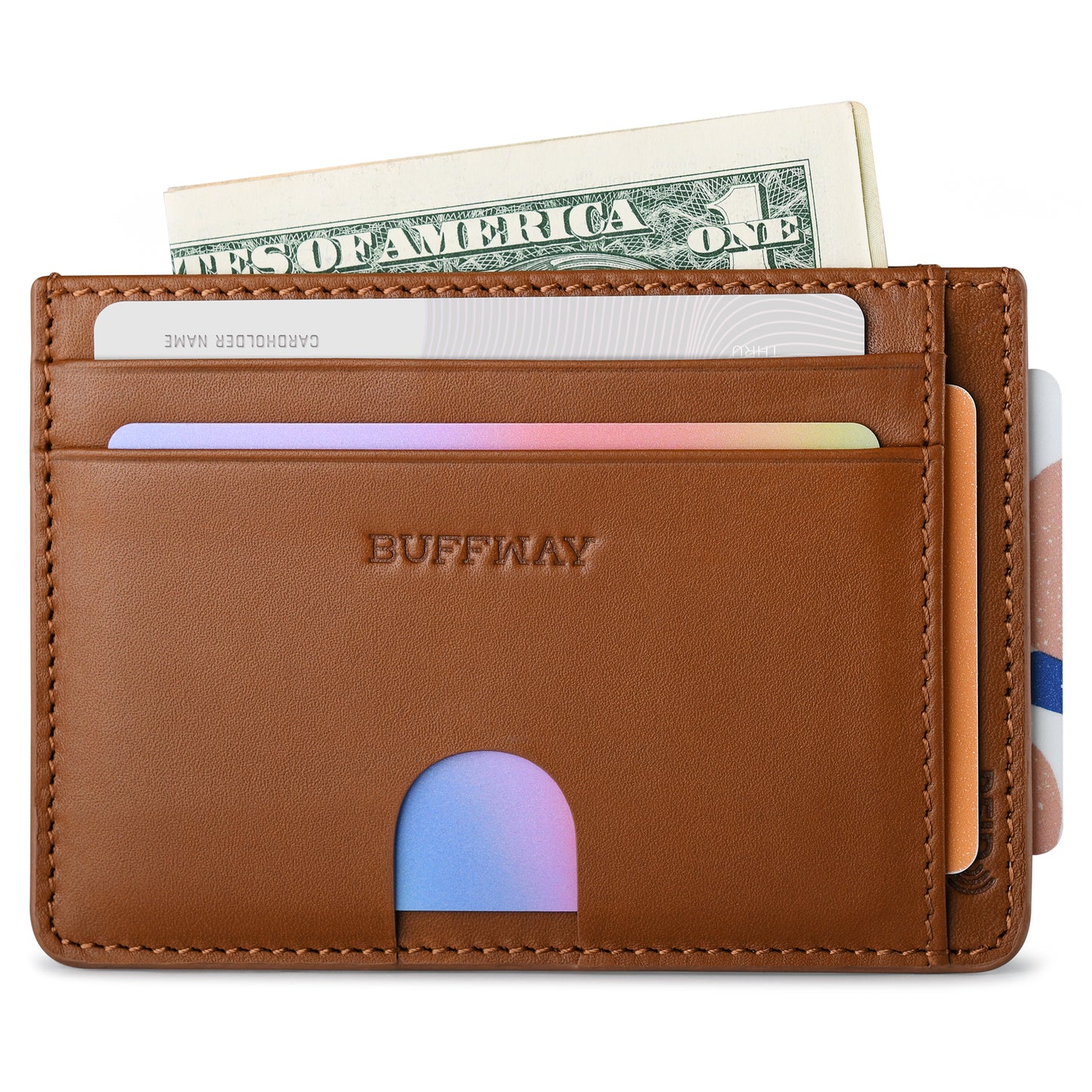Buffway Card Holder Wallet with RFID Blocking - Compact Design for Organizing Essentials