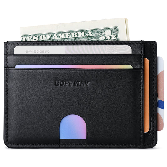 Buffway Card Holder Wallet with RFID Blocking - Compact Design for Organizing Essentials