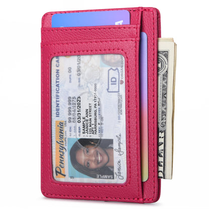 Buffway Slim Minimalist Front Pocket RFID Blocking Leather Wallets for Men and Women - Lichee