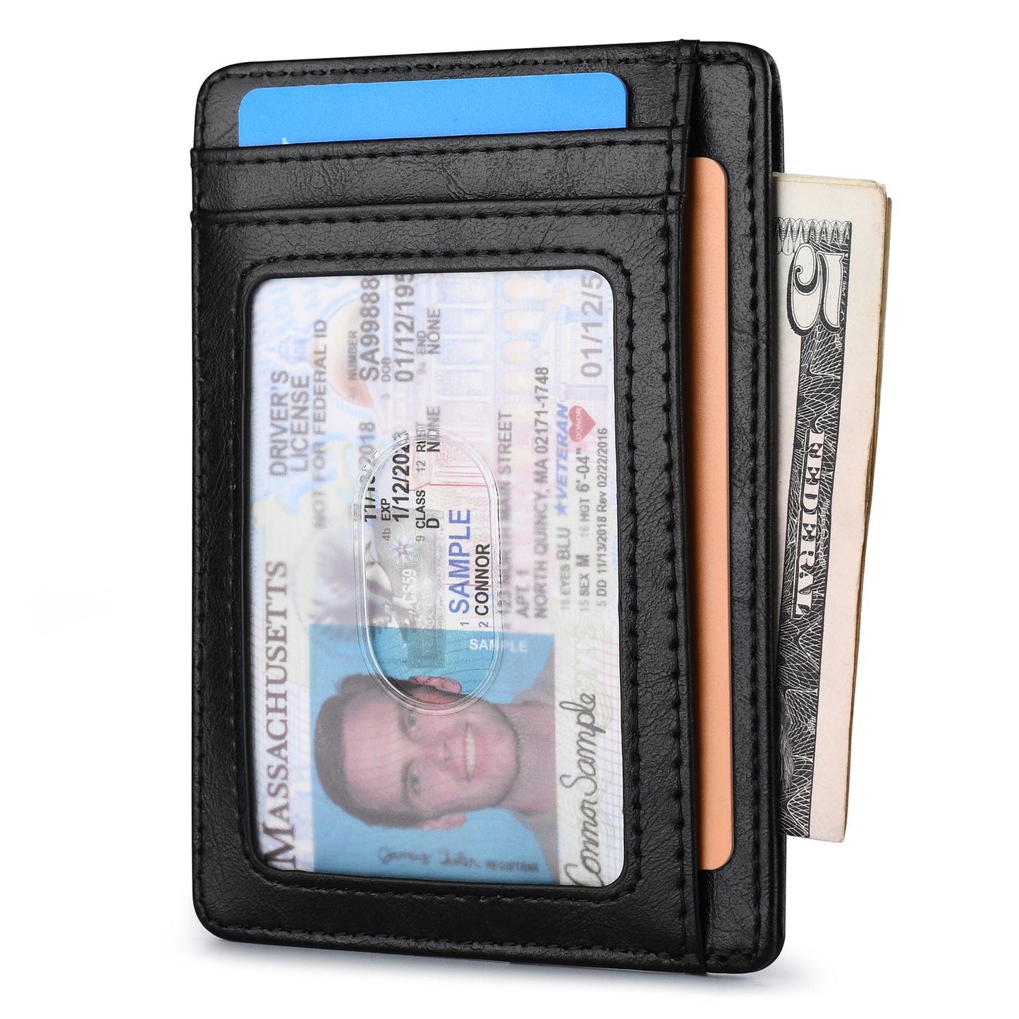 Buffway Slim Minimalist Front Pocket RFID Blocking Leather Wallets for Men and Women (Alaska)