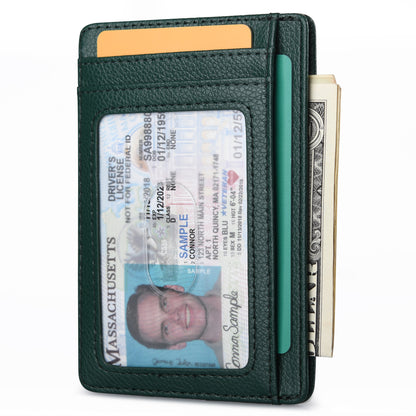 Buffway Slim Minimalist Front Pocket RFID Blocking Leather Wallets for Men and Women - Lichee