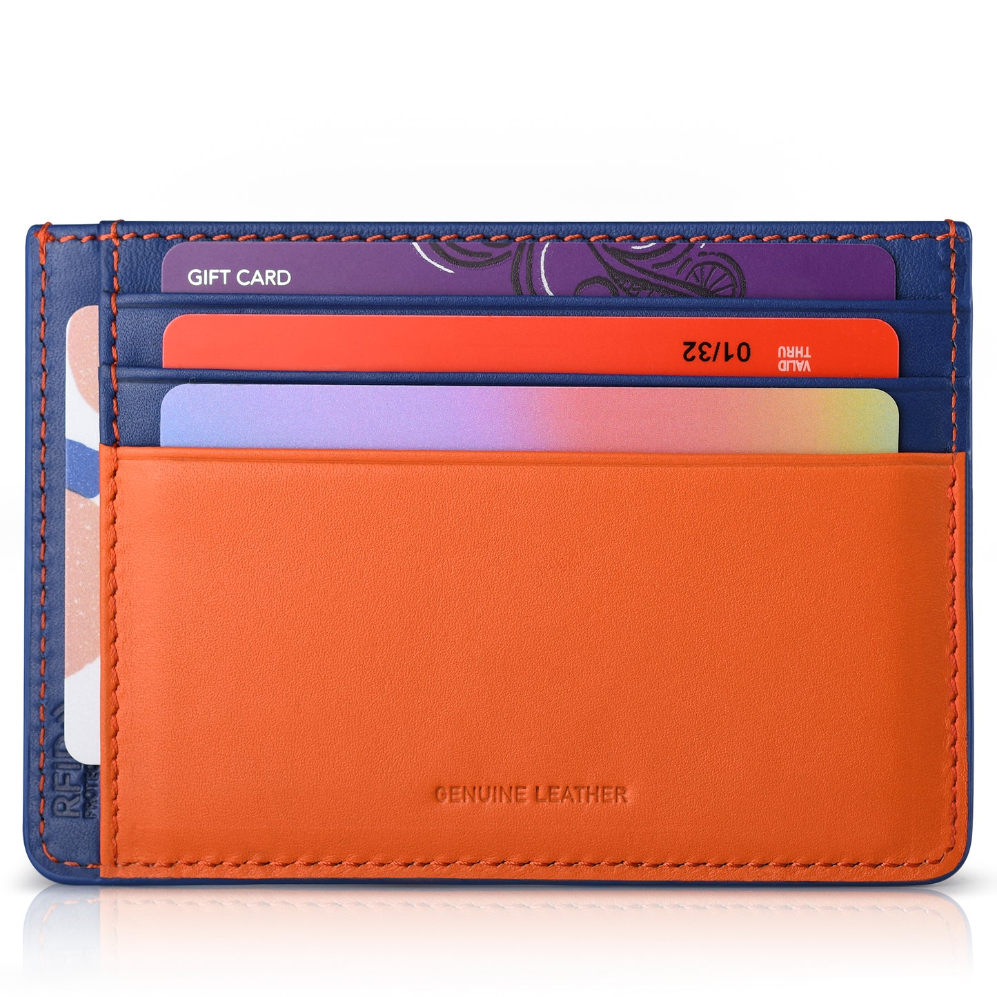 Card Holder Wallet & Color-blocked Purse with RFID Blocking - Compact Design for Organizing Essentials