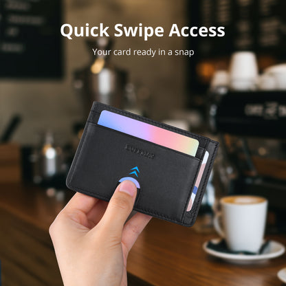 Buffway Card Holder Wallet with RFID Blocking - Compact Design for Organizing Essentials