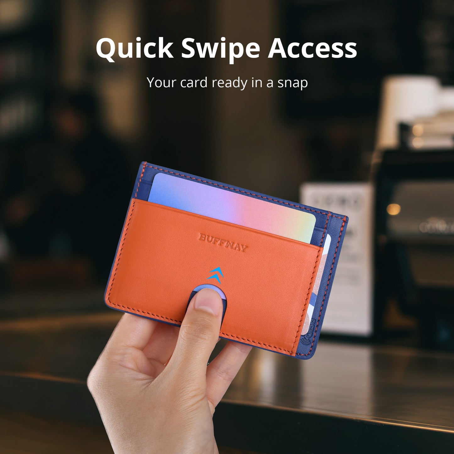 Card Holder Wallet & Color-blocked Purse with RFID Blocking - Compact Design for Organizing Essentials