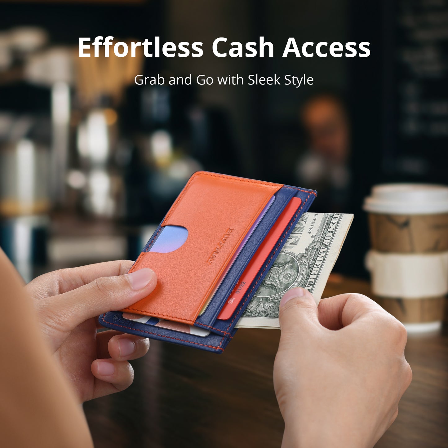 Card Holder Wallet & Color-blocked Purse with RFID Blocking - Compact Design for Organizing Essentials
