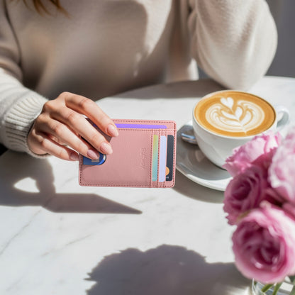 Buffway Slim Minimalist Front Pocket RFID Blocking Leather Wallets for Men and Women - Lichee