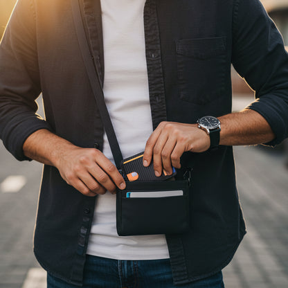 Buffway Slim Minimalist Front Pocket RFID Blocking Leather Wallets for Men and Women - Carbon Fiber