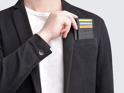 Buffway Slim Minimalist Front Pocket RFID Blocking Leather Wallets for Men and Women - Cross Black