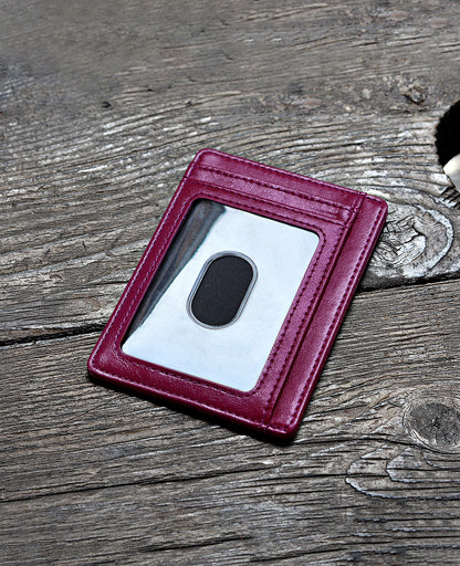 Buffway Slim Minimalist Front Pocket RFID Blocking Leather Wallets for Men and Women - Alaska Purple