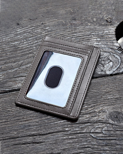 Buffway Slim Minimalist Front Pocket RFID Blocking Leather Wallets for Men and Women - Alaska Grey
