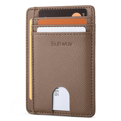 Buffway Slim Minimalist Front Pocket RFID Blocking Leather Wallets for Men and Women (Galaxy)