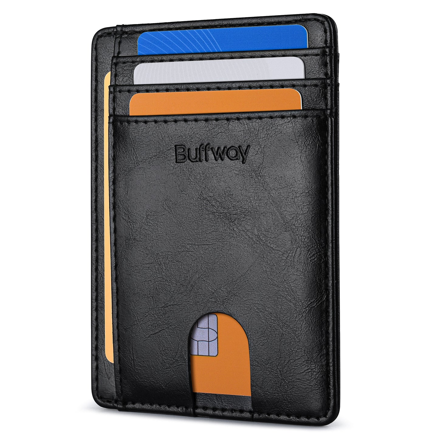 Buffway Slim Minimalist Front Pocket RFID Blocking Leather Wallets for Men and Women (Alaska)