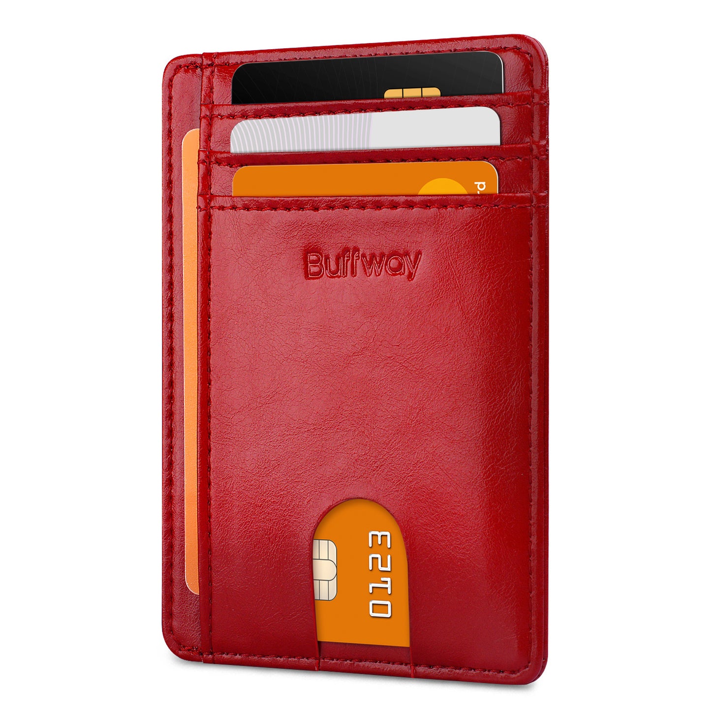 Buffway Slim Minimalist Front Pocket RFID Blocking Leather Wallets for Men and Women (Alaska)