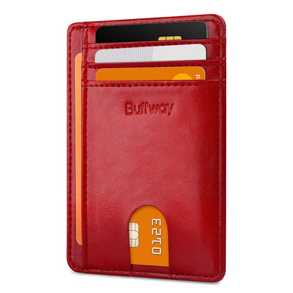 Buffway Slim Minimalist Front Pocket RFID Blocking Leather Wallets for Men and Women (Alaska)