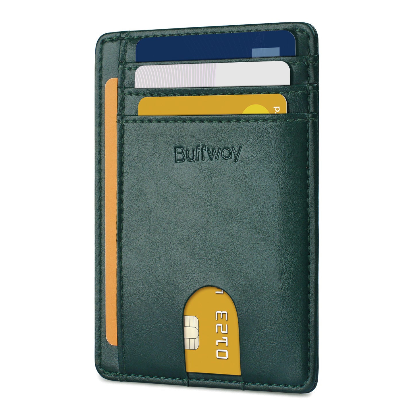 Buffway Slim Minimalist Front Pocket RFID Blocking Leather Wallets for Men and Women (Alaska)